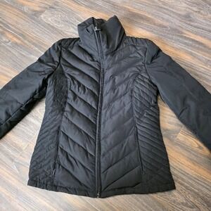 Kenneth‎ Cole Reaction Womens Black Down Puffer Jacket Funnel Neck Size Small